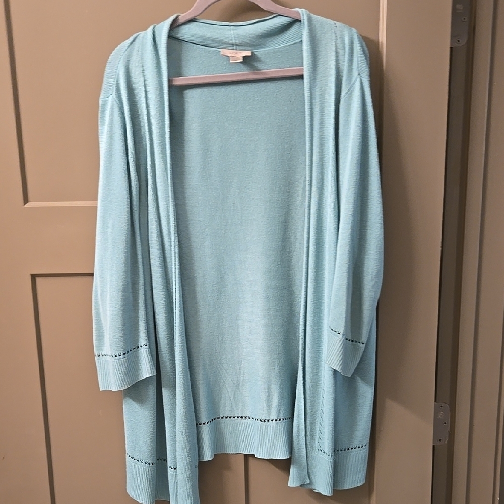 Light Blue/Mint Open Front Cardigan